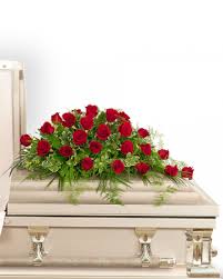 Flowers held in the hands of the deceased also traditionally come from immediate family. 24 Red Roses Casket Spray Sympathy In Brownsburg In Brownsburg Flower Shop