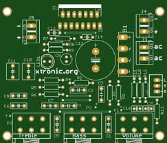 Pcb and component layout of the application circuit (fig. Tda7297 Amplifier Share Project Pcbway