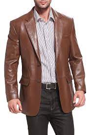 New Men S Genuine Lambskin Real Leather Blazer Jacket Slim Fit Coat Elegance Mens Leather Blazer Lambskin Leather Blazer Leather Blazer Jacket