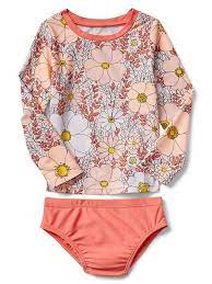 Gap Baby Floral Rashguard Swim Two Piece Floral Print Baby Girl Swimsuit Baby Gap Girl Rashguard Swimsuit