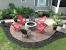 Exposed Aggregate Concrete Patio With Fire Pit