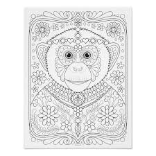 Download Hippie Chimp Coloring Poster Colorable Poster Zazzle Com Animal Coloring Pages Coloring Book Pages Animal Coloring Books