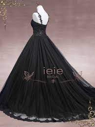 Black Lace Ball Gown Wedding Dress Black Wedding Dress Etsy In 2021 Black Lace Ball Gown Black Wedding Gowns Black Wedding Dresses