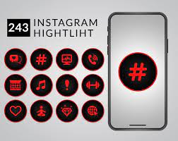 Red And Black Instagram Highlight Covers Instagram Highlight Etsy In 2021 Instagram Highlight Icons Instagram Story Instagram