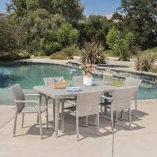 See full list on onbuy.com Customer Favorite Modena Outdoor Aluminum Framed Wicker 7 Piece Dining Set With Matching Rectangular Dining Table Chateau Grey Accuweather Shop