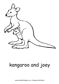 Kangaroo And Joey Colouring Page Coloring Pages Animal Coloring Pages Kangaroo Drawing