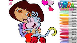 Lamborghini sheriff cars coloring pages. Dora The Explorer Coloring Book Boots Nickelodeon Colouring Pages Episode Rainbow Splash Youtube