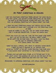 Beautiful During The Holidays When Missing Those Who Have Passed Before Christmas In Heaven Christmas Poems My First Christmas