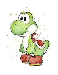 Yoshi Watercolor Art Print Yoshi Print Yoshi Art Yoshi Painting Geek Art Videogame Art Nintendo Mario Painting Gaming Decor Mario Art Watercolor Art Prints Geek Art