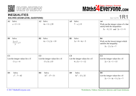Found worksheet you are looking for? Gcse Revision Solving Inequalities Teaching Resources