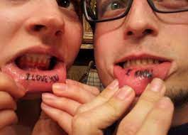 Weird Couple Tattoos 14 Couple Tattoos Love Couple Tattoos Lip Tattoos