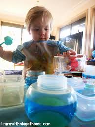 A fishing net can be used to pick up small objects and move them from one place to another. Learn With Play At Home Toddler Inside Water Play Activity
