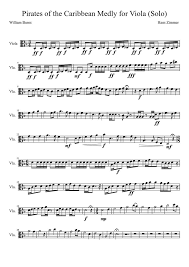 Pirates Of The Caribbean Medly Viola Solo Viola Sheet Music Viola Music Violin Music