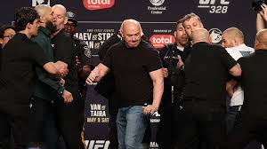UFC 328: Khamzat Chimaev kicks Sean Strickland despite armed police presence after ugly exchange