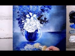 Check spelling or type a new query. Unique Floral Painting Approach White Flowers Blue Vase Abstract Oval Brush Art Youtube
