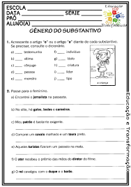 blog educacao e transformacao substantivo atividades de gramatica atividades atividades substantivos