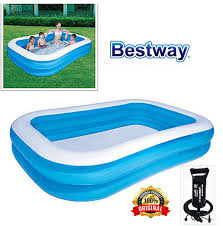 Bestway Kolam Renang Anak Dan Keluarga 54005 54346 Dan Pompa Angin Lazada Indonesia