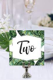Tropical Wedding Table Number Table Number Template Table Number Printable Table Number Download Tropical Design Table Number Pdf Table Numbers Wedding Diy Wedding Table Numbers Card Table Wedding