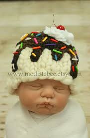 ice cream sundae vanilla hat newborn photography prop hakeln furs baby babymutze mutze kinder