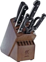 3 inch parer, 5 inch serrated utility, 5 inch hollow edge santoku, 8 inch chef's. Zwilling J A Henckels Pro 7 Piece Knife Block Set 38445 000 Knifecenter