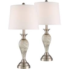 Sold and shipped by lamps plus. Regency Hill Traditional Table Lamps Set Of 2 Mercury Glass Twist White Empire Shade For Living Room Family Bedroom Bedside Office Target
