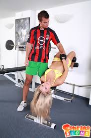 Hot blonde 18yo sabrina workout. Fit Girl Sabrina Blond Gets Banged On Gym Equipment Wearing Fingerless Gloves Sp R18hub