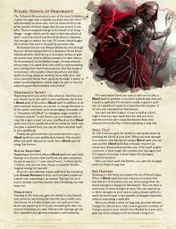 She wants to shoot her longbow. The School Of Hemomancy Wizard Dnd Unleashed A Homebrew Expansion For 5th Edition Dungeons And Dragons