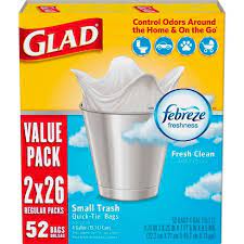 Shop total home 30 gallon drawstring trash bags exclusively at cvs pharmacy and enjoy free shipping on all eligible orders. Glad Small Trash Bags Odorshield White Trash Bags 4 Gallon 52ct Target