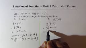 Domain And Range Of Composite Functions Youtube