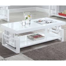 45 l modern outdoor coffee table white terrazzo top light weight concrete. Modern Artistic Design High Glossy White Coffee Table Overstock 29197297