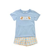 Elizabeth Ann Boy Smocked "BOO" Puppy Short Set
