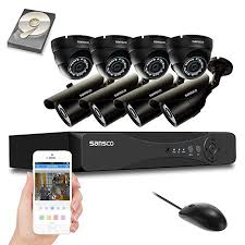 Sansco Cctv Security Camera System With 8 Channel 1080p Smart Dvr 4 Bullet Cameras And 4 Dome Cam Cctv Security Cameras Dome Camera Security Camera System