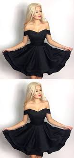 Off The Shoulder Short Black Dresses Cheap Little Black Dresses Cheap A Line Par Black Homecoming Dress Homecoming Dresses Short Black Black Prom Dress Short