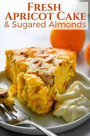 Fresh Apricot Cake With Sugared Almonds Recipe Apricot Recipes Apricot Cake Apricot Dessert