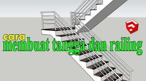 Cara memberikan dimensi sketchup pada garis lengkung 2. Cara Membuat Tangga Dan Railing Tangga Dengan Sketchup Youtube