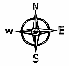 East is in the clockwise direction of rotation from north. Transparent North South East West Compass Foto Images