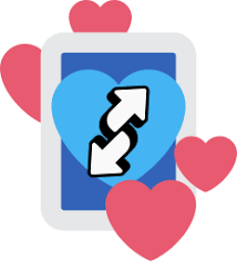 This is a cute uno reverse card with hearts in the back ground super cute! Custom Discord Emoji Love Themed Uno Reverse Cards Blue Yellow Red