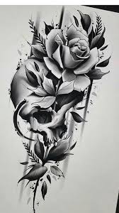 Skull Rose Skull Rose Tattoos Rose Tattoo Design Skull Tattoo Flowers