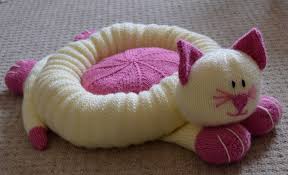 Use a ballpoint needle in your sewing machine, which will slide between the fibers of your knit fabric instead of cutting through them. Cat Snuggler Pet Bed Knitting Pattern Knitting By Post