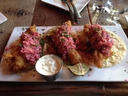 Fish tacos with jalapeno crema. Cod Fish Tacos With Jalapeno Crema And Spicy Radish Relish Picture Of Empire Burgers Brew Naperville Tripadvisor