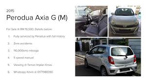 Read car reviews and compare prices and features at carlist.my Perodua Axia G Spec 2015 Manual Cars Cars For Sale On Carousell