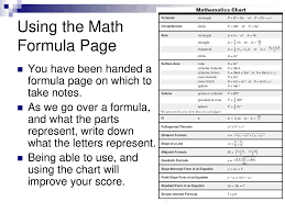 using the math formula chart for conversions and measurement