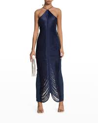 Cult Gaia Renata Fringe Halter Gown Neiman Marcus
