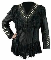 details about women black western wear suede leather jacket cowlady scully fringed style coat