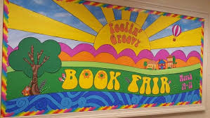 Groovy Book Fair Bulletin Board Library Themes Scholastic Book Fair 60s Theme