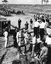 Lawrence of Arabia' (1962) Just Peter O'Toole dropping one of the hardest  set pics ever. Almost all movement in the movie goes from left to right.  Director Sir David Lean said he