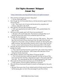 Civil Rights Movement Webquest Civil Rights Movement Webquest Civil Rights