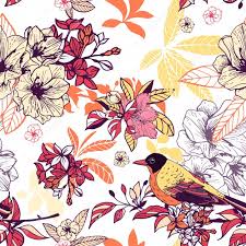 Two birds beside pink floral bird cage poster, birdcage pastel flower, pink flower rose bird cage decoration pattern. Free Vector Seamless Floral Pattern With Bird