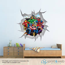Marvel Superheroes Wall Smash Wall Decal Sticker Bedroom Vinyl Art Mural Kids Vinyl Art Wall Decal Sticker Wall Decals