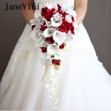 Un color muy chic y que no se pasa de moda. Bloodloversinceyouleft Comprar Flores De Boda Color Rojo Cascada 2018 Ramos Novia Perlas Artificiales Cristal Ramo Rosas Mariage Online Baratos